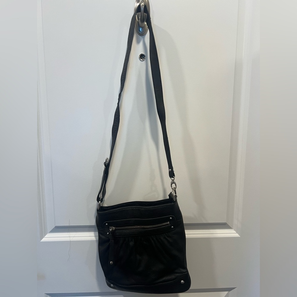 Kate Landry Black Leather Crossbody Bag